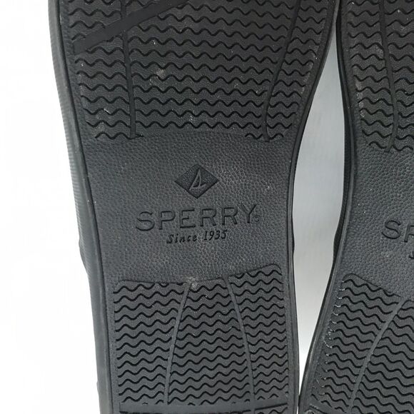 Sperry Top Sider Triple Black Skate Shoes Men's 10.5M Lace Up Low Top Sneakers - Picture 12 of 12